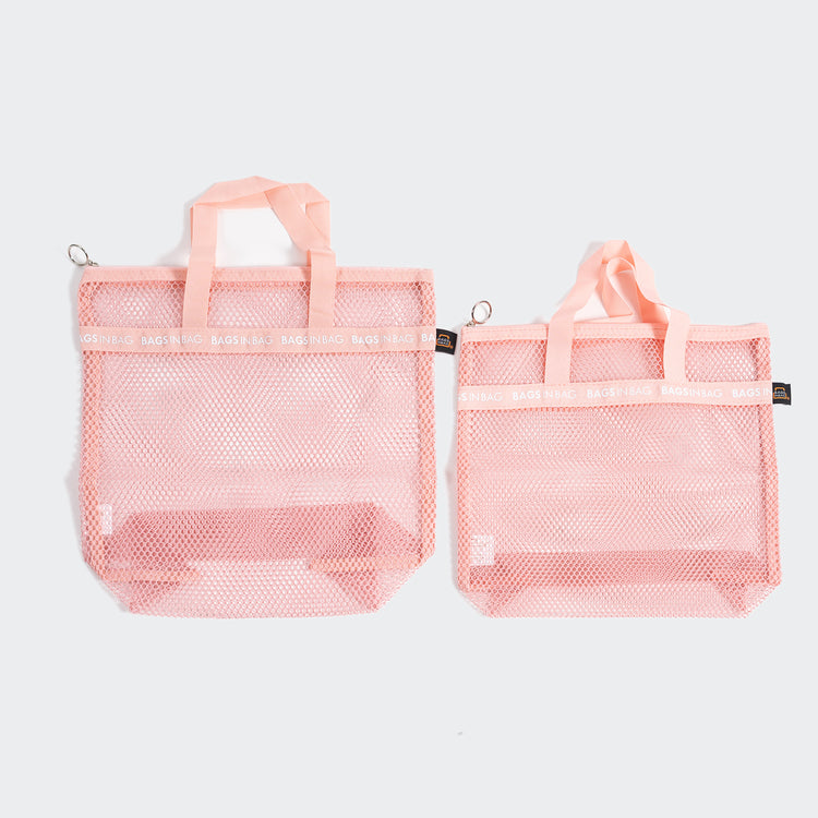 Mesh Travel Shower Caddy Tote Bag | Small | Pink