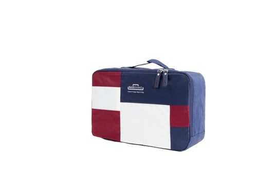 Bags in Bag Colorful Nylon Travel Organizer Packing Cubes | 12" x 7" x 4" | Navy Red White