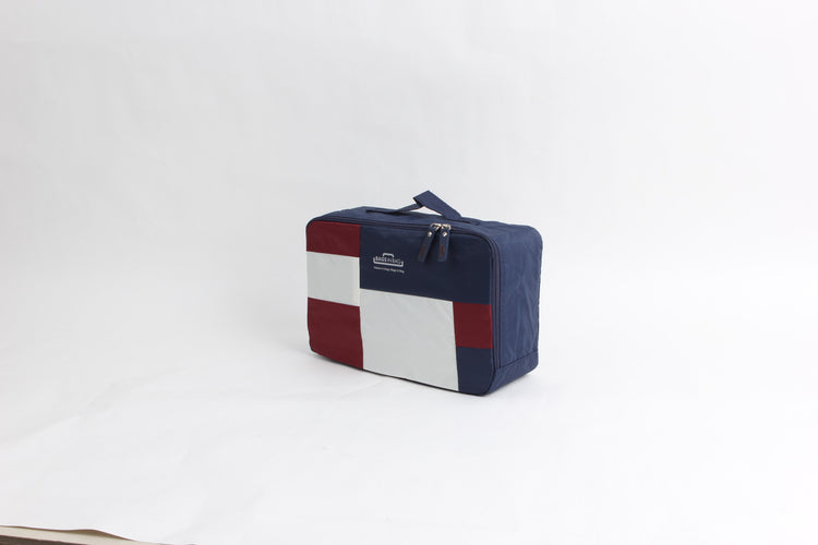 Bags in Bag Colorful Nylon Travel Organizer Packing Cubes | 12" x 7" x 4" | Navy Red White