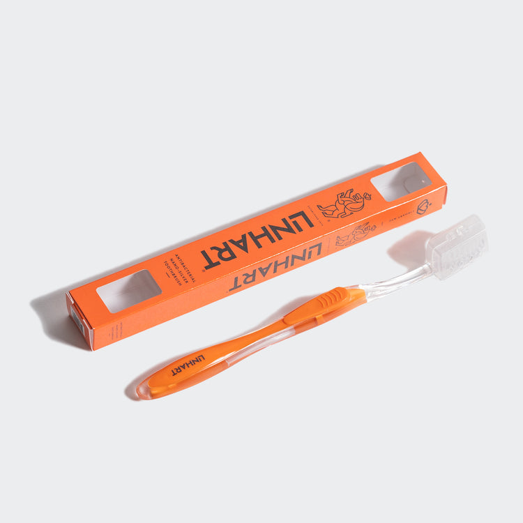 LINHART Nano-Silver Toothbrush Orange Handle White Bristles